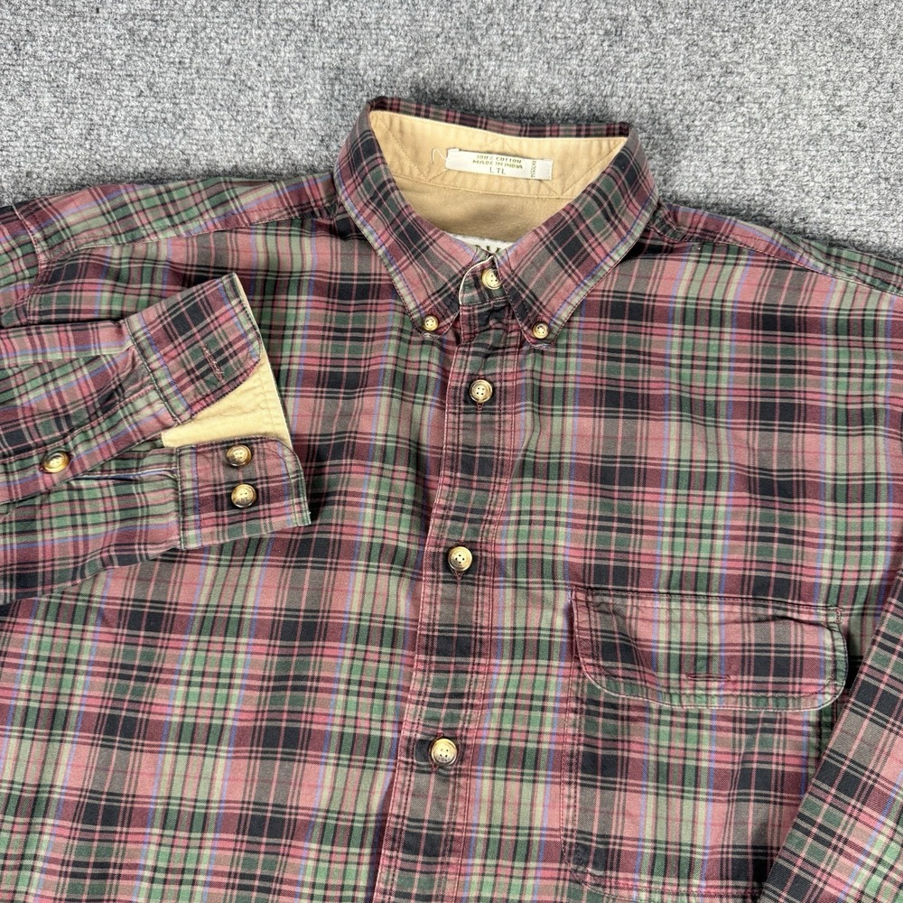 Vintage Orvis Men's Plaid‎ Flannel Shirt Size Large Button Up Tall